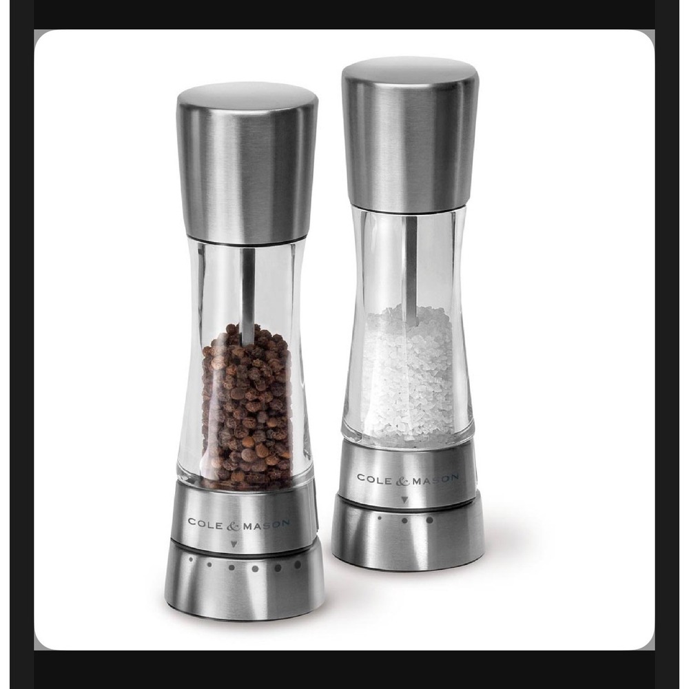 Cole & Mason Salt and Pepper Grinder Set Unisex OS Silver Stainless NWT